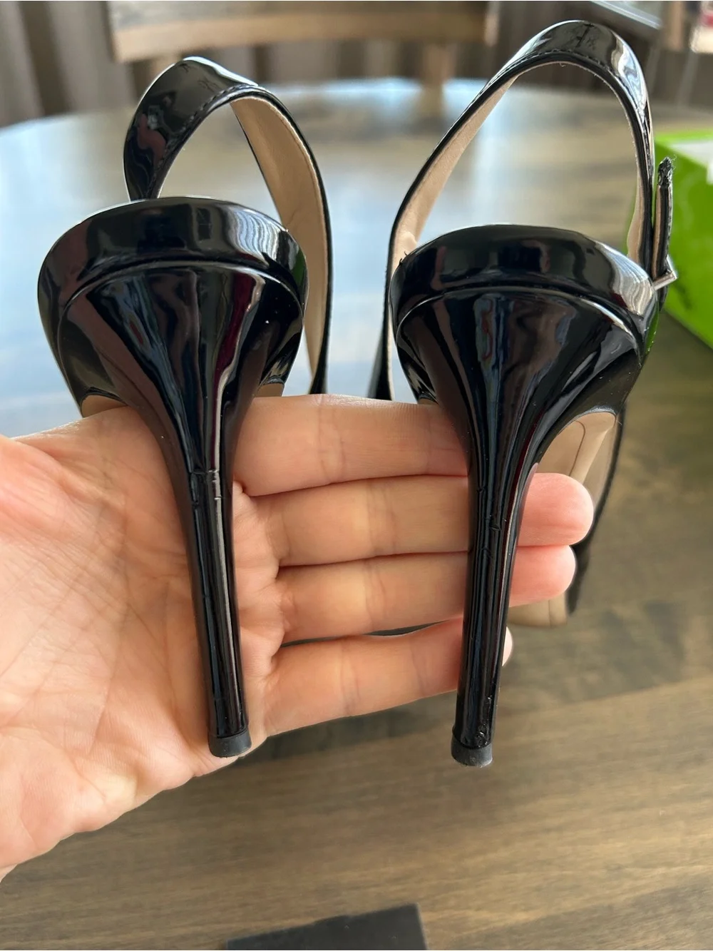 👠👠Sam Edelman Hastings Women's Black Patent Leather Slingback Pointed-Toe 👠